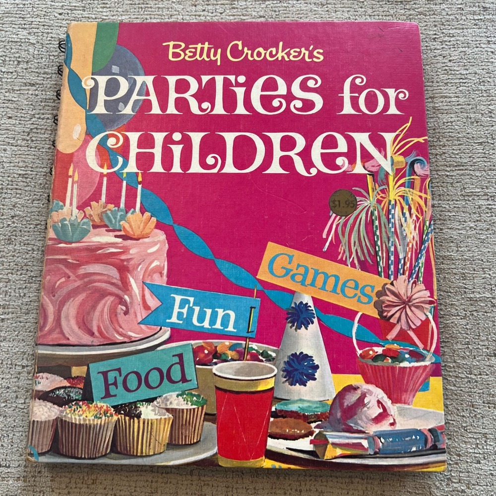 Vintage 1964 Betty Crocker's Parties for Children Spiral Hardcover Book Retro